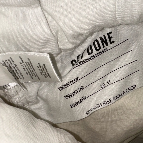 RE/DONE redone women’s white hidden button fly 90s high rise ankle crop jeans 29 - Picture 9 of 10